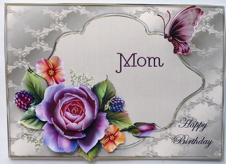 Mom English Rose Card Front by Eunice Roberts