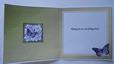 Pretty Flower & Butterfly Round Edged Shaped Matching Insert by Eunice Roberts