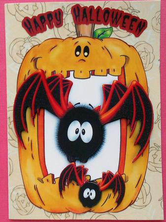 Bats with Pumpkin by Eunice Roberts