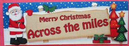 Xmas Across the Miles Santa Signpost Lge Dl Easicut Decoupag by Eunice Roberts