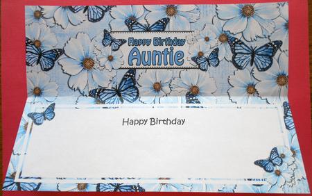 Birthday Auntie Floral Butterflies Large Dl Matching Insert by Eunice Roberts