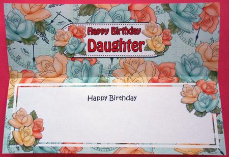 Birthday Daughter Roses Large Dl Matching Insert by Eunice Roberts