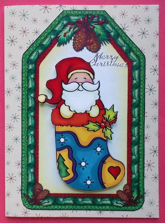 2 Christmas Stockings Tag Toppers 1 by Eunice Roberts