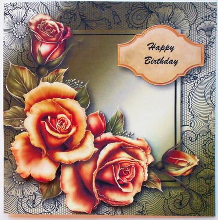 Gorgeous Sunset Roses Lacey Square by Eunice Roberts