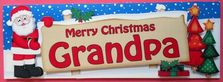Christmas Grandpa Santa Signpost Large Dl Easicut 3D Decoupa by Eunice Roberts