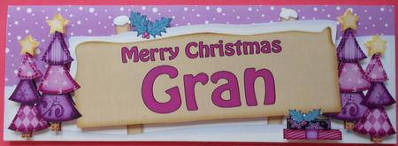 Xmas Gran Trees Signpost Large Dl Easicut 3D Decoupage by Eunice Roberts