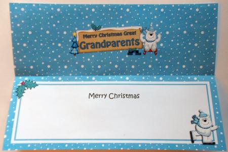 Xmas Great Grandparents Polar Bear Signpost Lge Dl Insert by Eunice Roberts