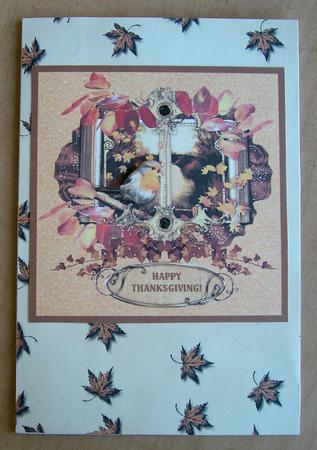 Autumn Leaves Thanksgiving Card & 2 x Toppers or Tags by Eunice Roberts