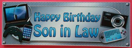 Large Dl Birthday Son in Law Gadgets & Gizmos 3D Decoupage by Eunice Roberts