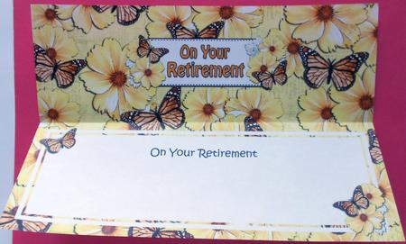 Retirement Floral Butterflies Large Dl Insert by Eunice Roberts