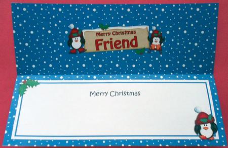 Xmas Friend Penguins Signpost Large Dl Matching Insert by Eunice Roberts