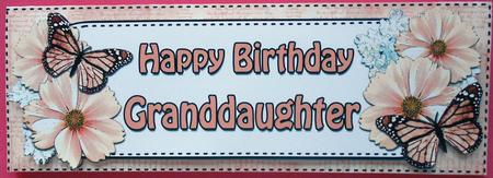 Large Dl Birthday Granddaughter Floral Butterflies Decoupage by Eunice Roberts