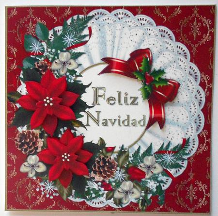8x8 Feliz Navidad Christmas Flowers (spanish) by Eunice Roberts