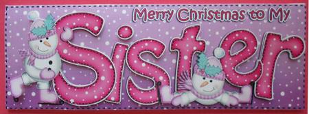 Large Dl Xmas Sister Snowmen Quick Card with 3D Decoupage by Eunice Roberts