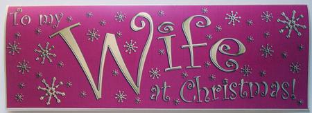 Large Dl to My Wife Christmas Quick Cut and Fold Card by Eunice Roberts