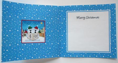 Carol Singing Polar Bears Merry Carollers Square Insert by Eunice Roberts