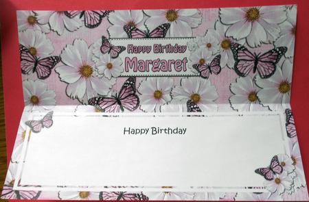 Birthday Margaret Floral Butterflies Large Dl Matching Inser by Eunice Roberts