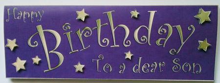 Large Dl Birthday Son Quick Cut and Fold Card by Eunice Roberts