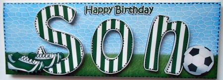 Large Dl Happy Birthday Son Card & 3D Decoupage by Eunice Roberts