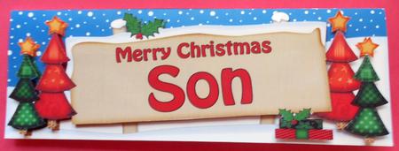 Xmas Son Trees Signpost Lge Dl Easicut 3D Decoupage by Eunice Roberts