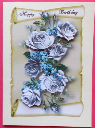 Beautiful Silver Flowers on Scrolls by Eunice Roberts