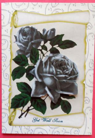 Beautiful Silver Roses on Scrolls by Eunice Roberts