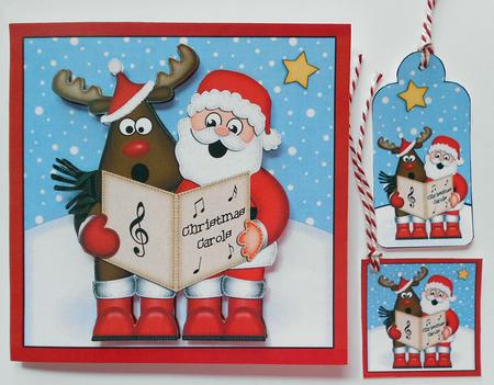 Christmas Singing Santa & Friends Cards in a Box Bumper Kit by Eunice Roberts