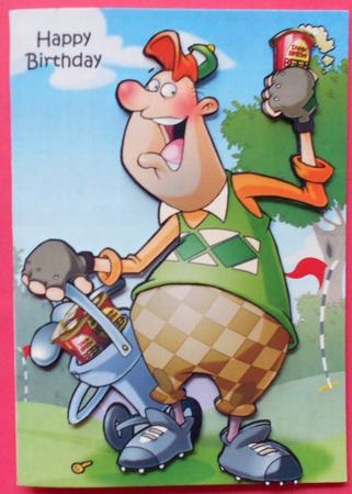 Golf and Beer Dude A4 by Eunice Roberts