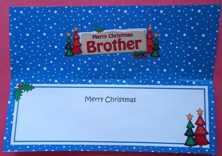 Xmas Brother Trees Signpost Large Dl Insert by Eunice Roberts