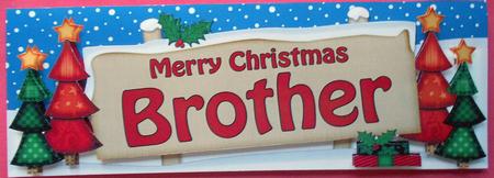 Xmas Brother Trees Signpost Lge Dl Easicut 3D Decoupage by Eunice Roberts