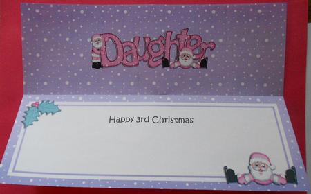 3rd Christmas Daughter Santa Matching Large Dl Insert by Eunice Roberts
