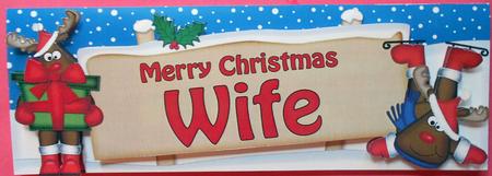 Xmas Wife Rudolph Signpost Large Dl Easicut 3D Decoupage by Eunice Roberts