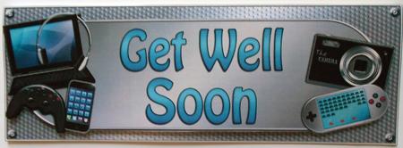 Large Dl Get Well Soon Gadgets & Gizmos 3D Decoupage by Eunice Roberts
