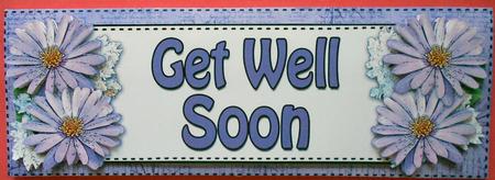 Large Dl Get Well Soon Daisies Floral 3D Decoupage by Eunice Roberts