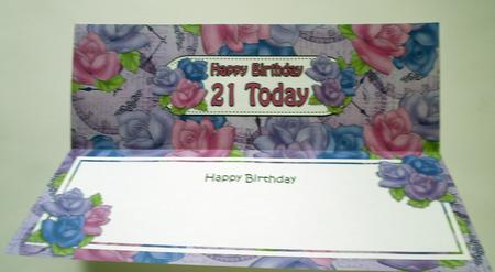 Happy Birthday 21 Today Matching Large Dl Insert by Eunice Roberts