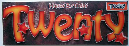 20th Birthday Large Dl Quick Card N 3D Decoupage by Eunice Roberts
