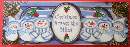 Blue Snowman Across the Miles Large Dl Topper by Eunice Roberts