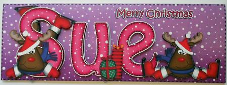 Xmas Sue Rudolph Large Dl & 3D Decoupage by Eunice Roberts