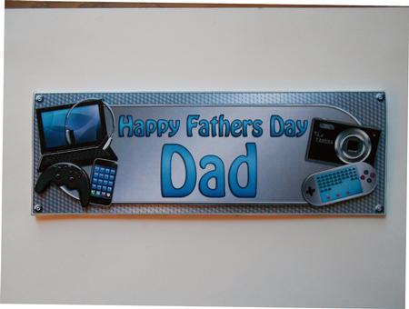 Large Dl Fathers Day Dad Gadgets & Gizmos 3D Decoupage by Eunice Roberts
