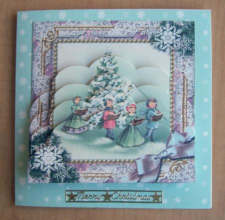 Carol Singers Snow One Edge Scallop Bottom Stacker by Eunice Roberts