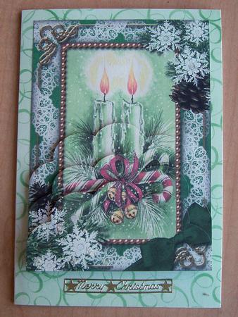 Candle Duo Snow One Edge Scallop Bottom 7x5inch Stacker by Eunice Roberts