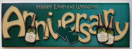 Emerald Wedding Anniversary Large Dl Quick Card 3D Decoupage by Eunice Roberts