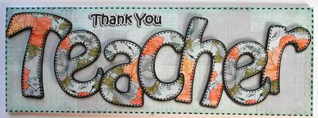 Large Dl Thank You Teacher Roses Card & 3D Decoupage by Eunice Roberts