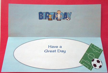 Footballer in White Birthday Large Dl Insert by Eunice Roberts