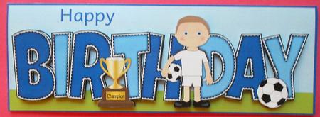 Footballer in White Birthday Large Dl by Eunice Roberts
