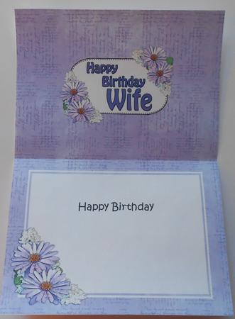 5x7 Birthday Wife Daisies Matching Insert by Eunice Roberts