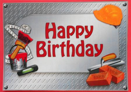 5x7 Birthday Handyman Tools 3D Decoupage by Eunice Roberts