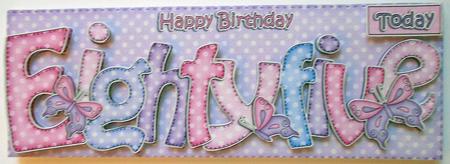 85th Birthday Butterflies Large Dl Quick Card N 3D Decoupage by Eunice Roberts