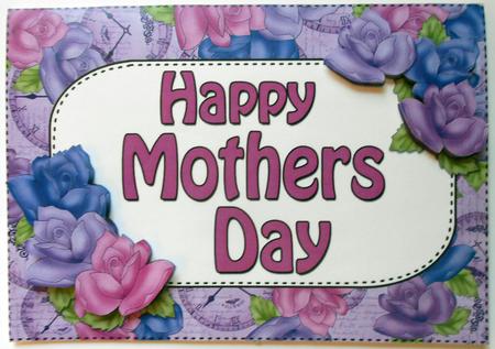 A4 Mothers Day Time for Roses Card Topper by Eunice Roberts