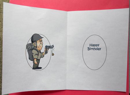 Keep Calm and Soldier on Birthday Insert by Eunice Roberts